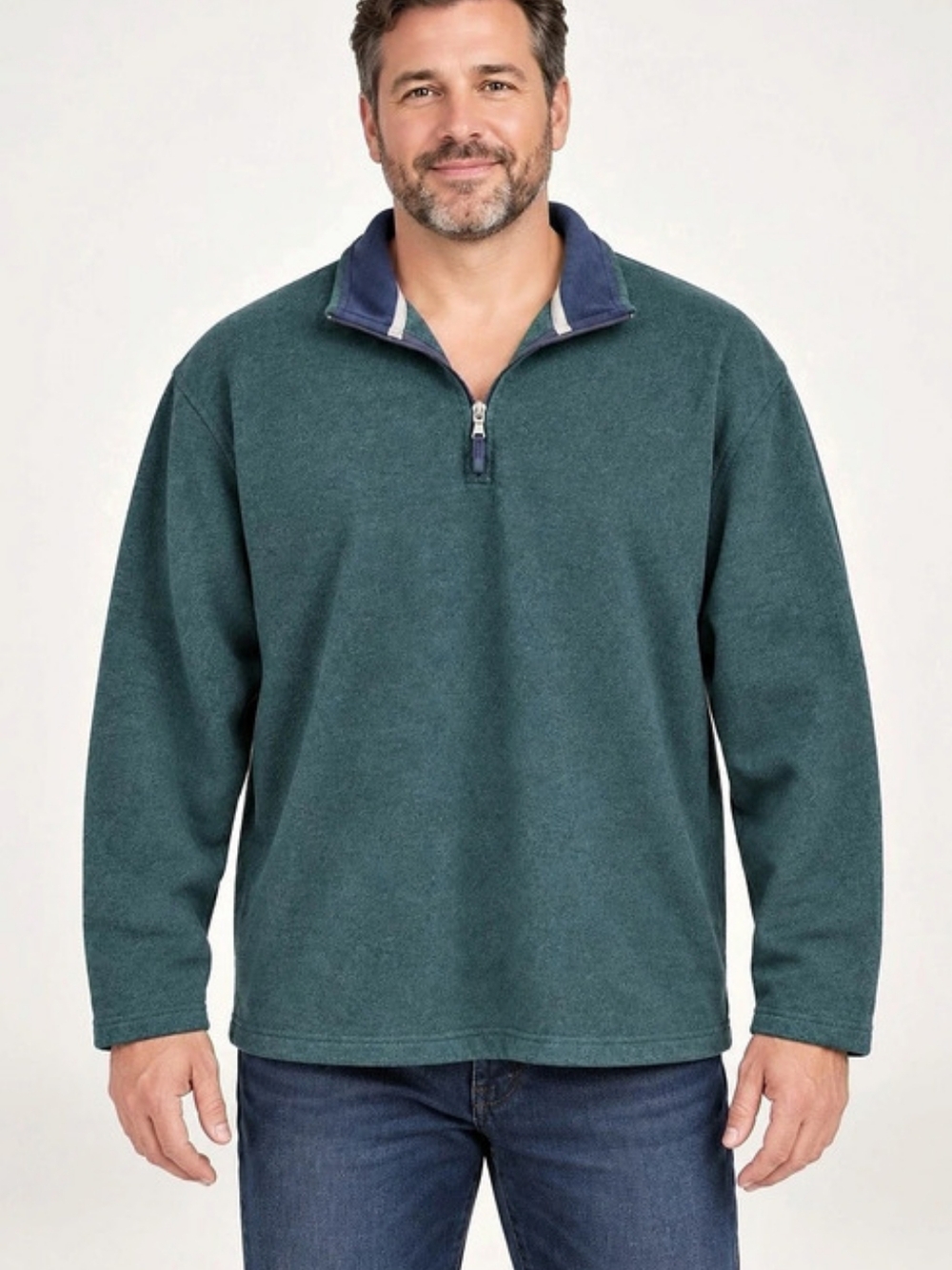 IZOD Advantage Performance Stretch Quarter-Zip Pullover Green 2XL Like New
